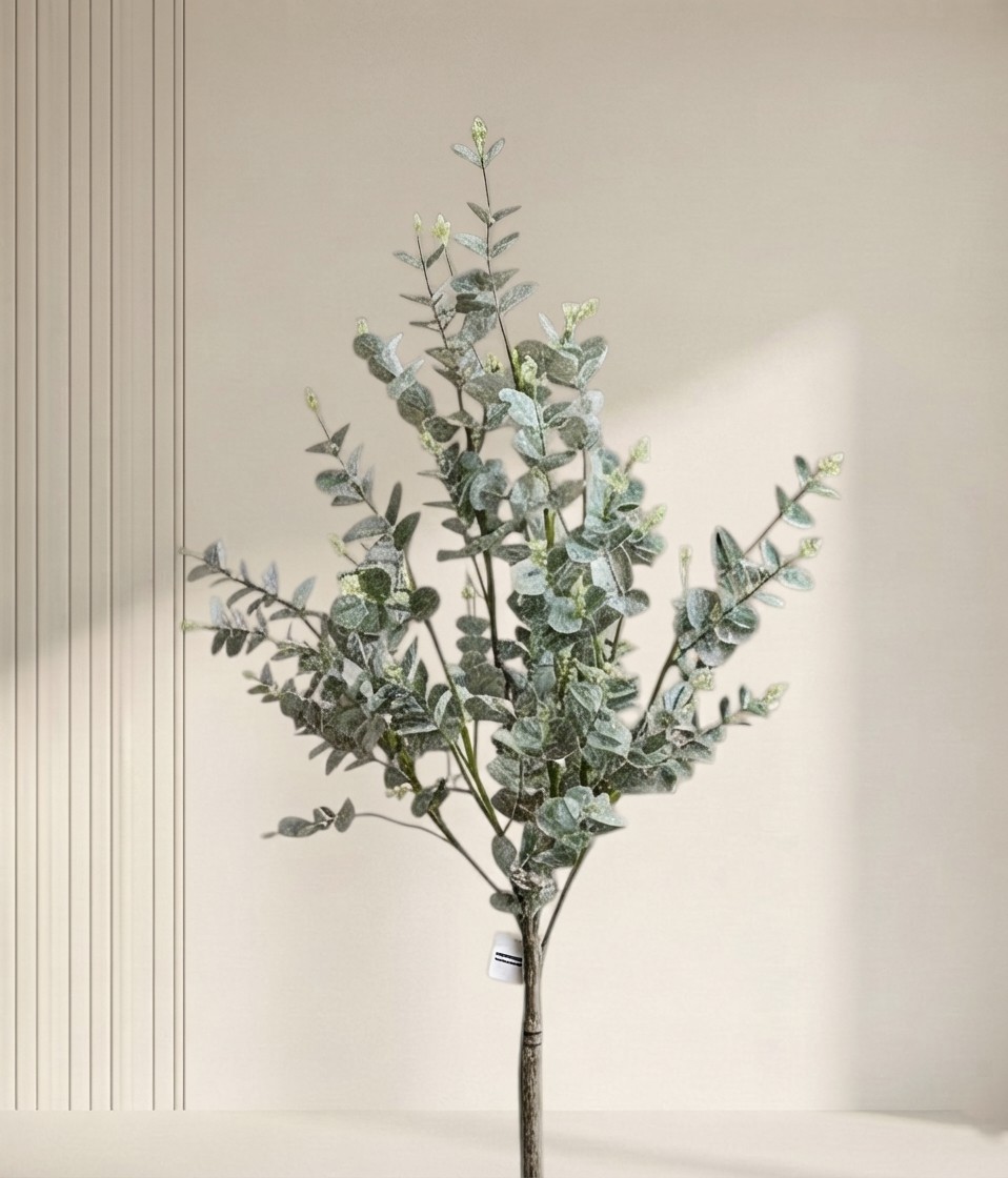 Artificial Eucalyptus Topiary Tree in Black Pot (4 Ft)