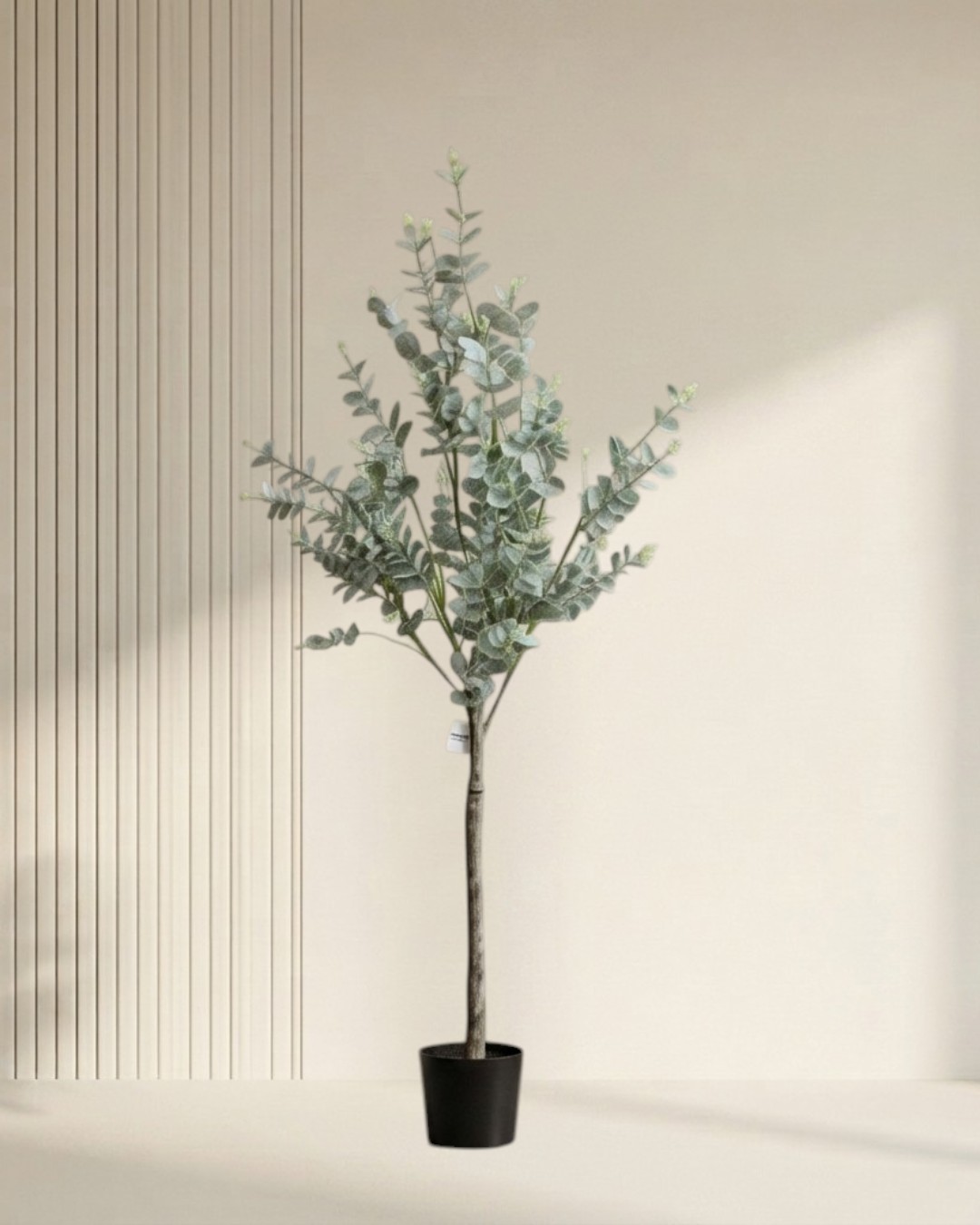 Artificial Eucalyptus Topiary Tree in Black Pot (4 Ft)
