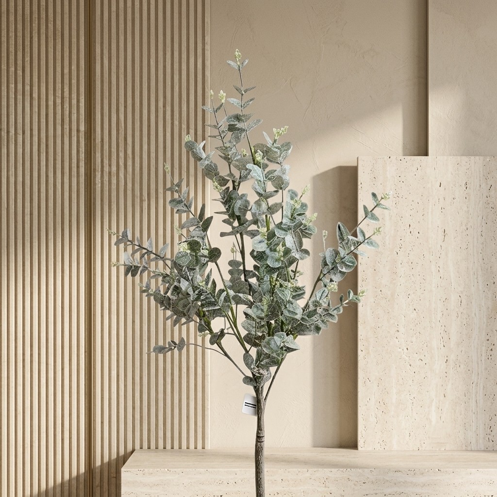 Artificial Eucalyptus Topiary Tree Plant in Black Pot (5 Ft)