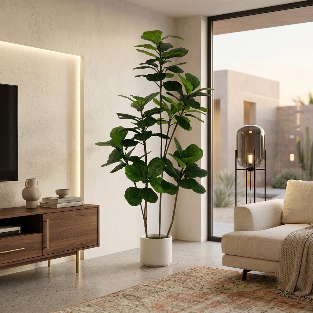 Artificial Fiddle Leaf Fig Plant 6ft (Without Pot)