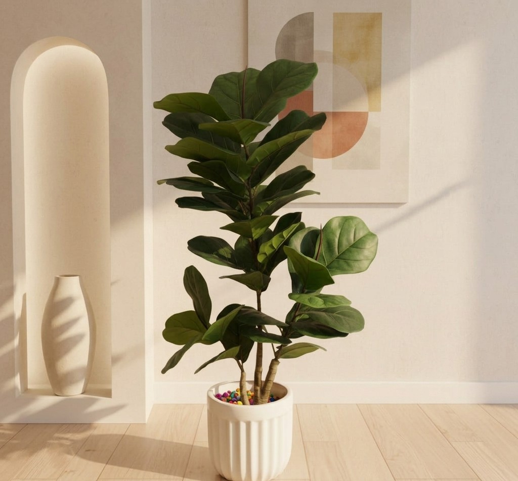 Artificial Fiddle Leaf Fig Tree 4ft (Without Pot)
