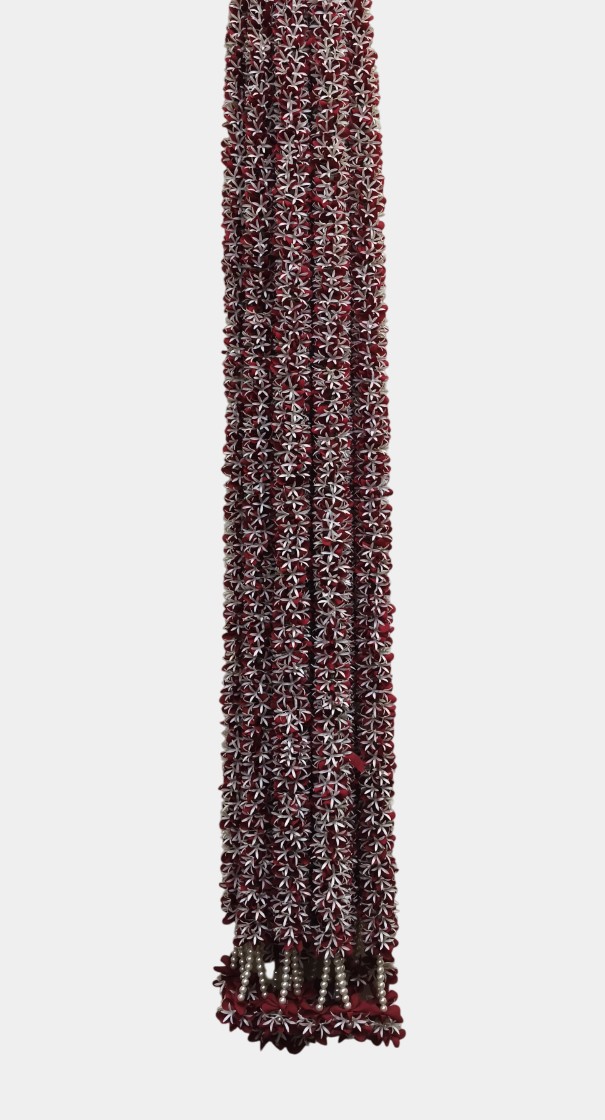 Artificial Flower Maroon Garland Toran Wall Hangings (5.5 Feet, 10 Pcs)
