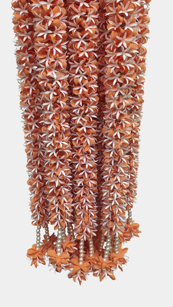 Artificial Flower Orange Garland Toran Wall Hangings (5.5 Feet, 10 Pcs)