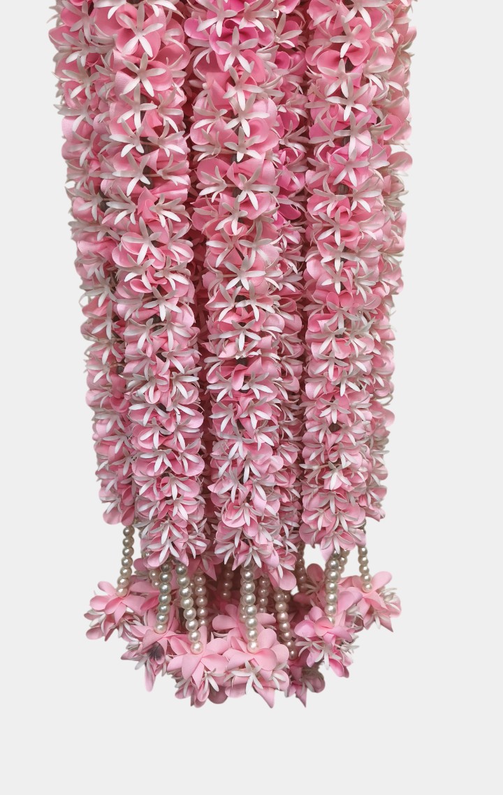 Artificial Flower Pink Garland Toran Wall Hangings (5.5 Feet, 10 Pcs)
