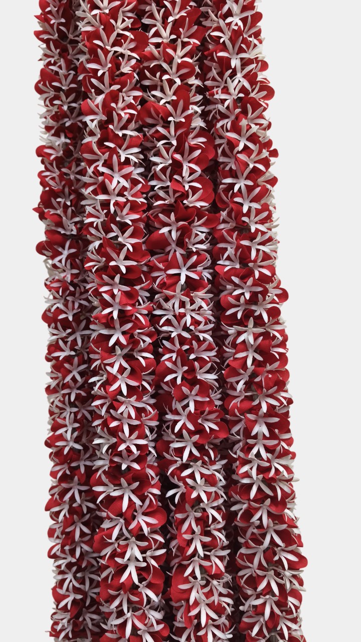 Artificial Flower Red Garland Toran Wall Hangings (5.5 Feet, 10 Pcs)