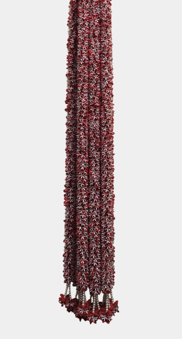 Artificial Flower Red Garland Toran Wall Hangings (5.5 Feet, 10 Pcs)