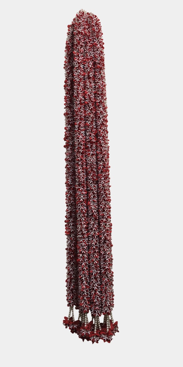 Artificial Flower Red Garland Toran Wall Hangings (5.5 Feet, 10 Pcs)