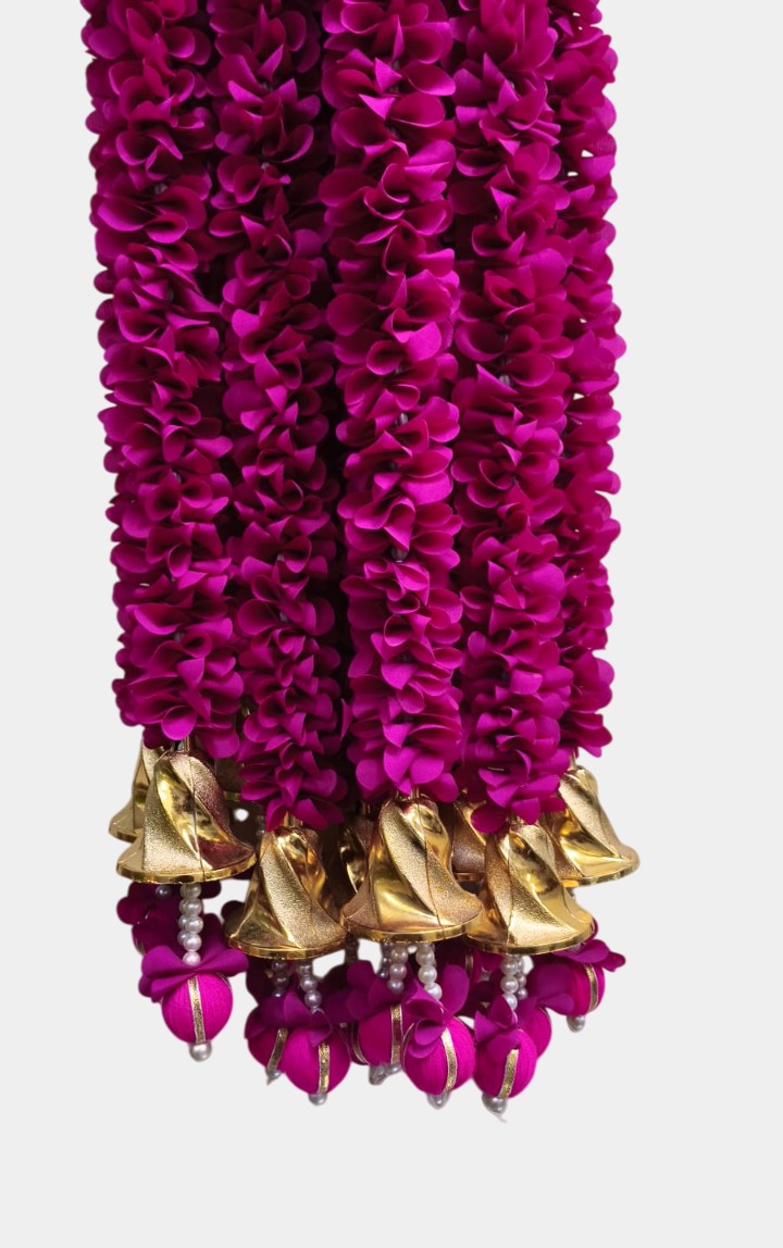 Artificial Flowers Dark Pink Garland Walls Hanging (5.5 Feet 10 Pcs)