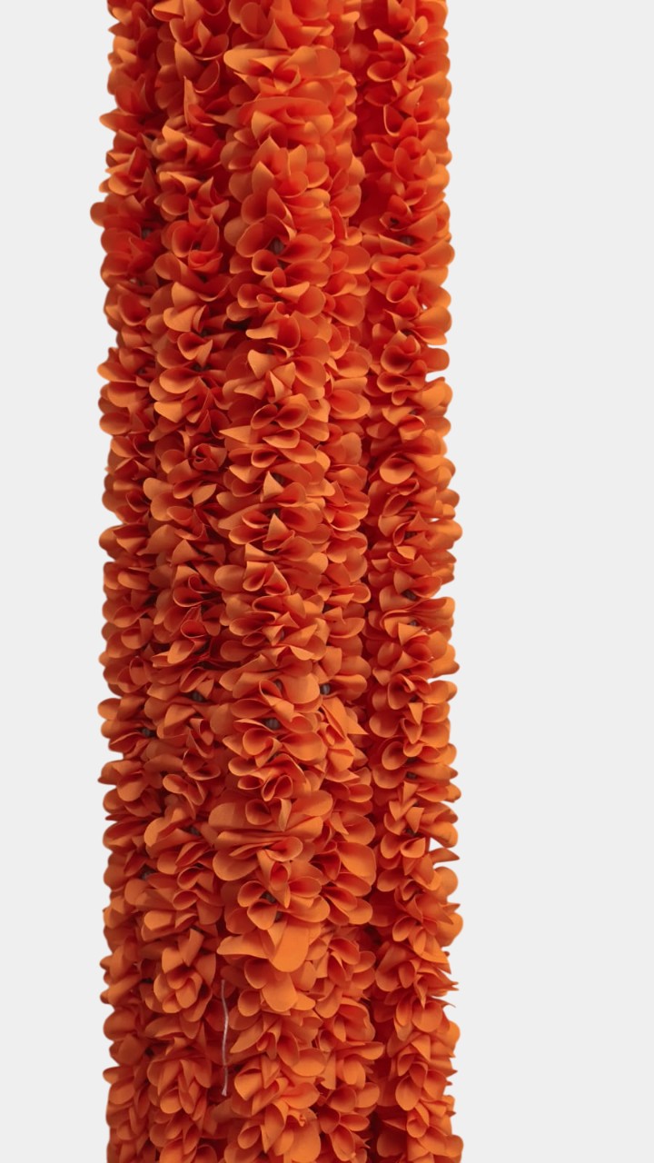 Artificial Flowers Orange Garland Walls Hanging (5.5 Feet 10 Pcs)