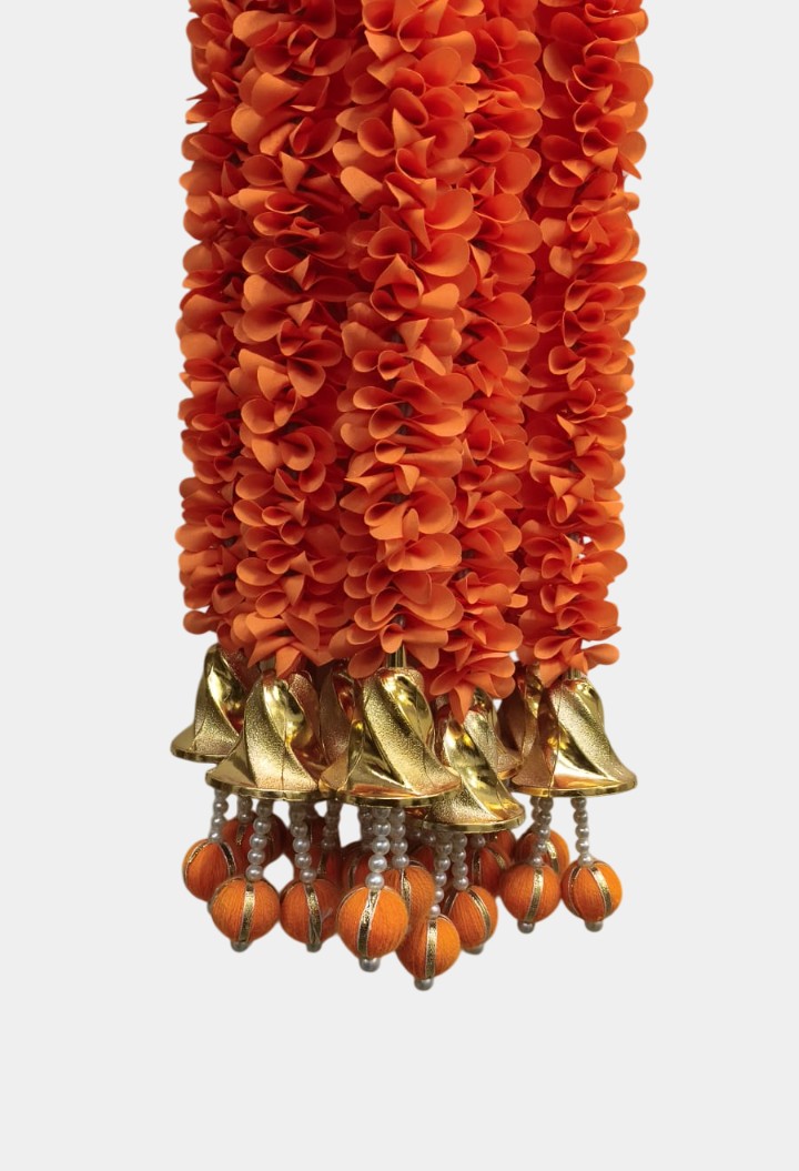 Artificial Flowers Orange Garland Walls Hanging (5.5 Feet 10 Pcs)