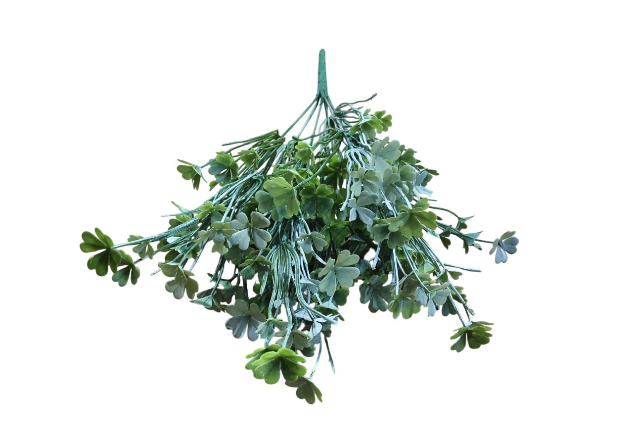 Artificial Four Leaf Clover Bunch (Frosted Green)