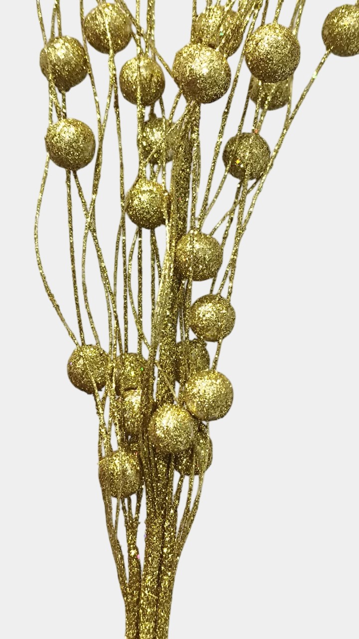 Artificial Golden Glitter Berry Sticks