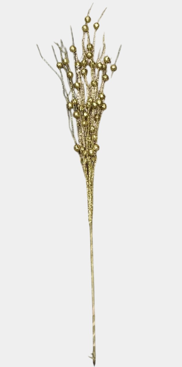 Artificial Golden Glitter Berry Sticks