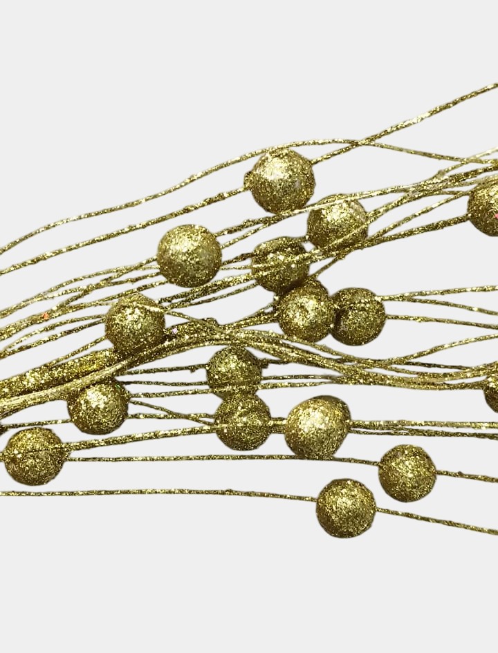 Artificial Golden Glitter Berry Sticks