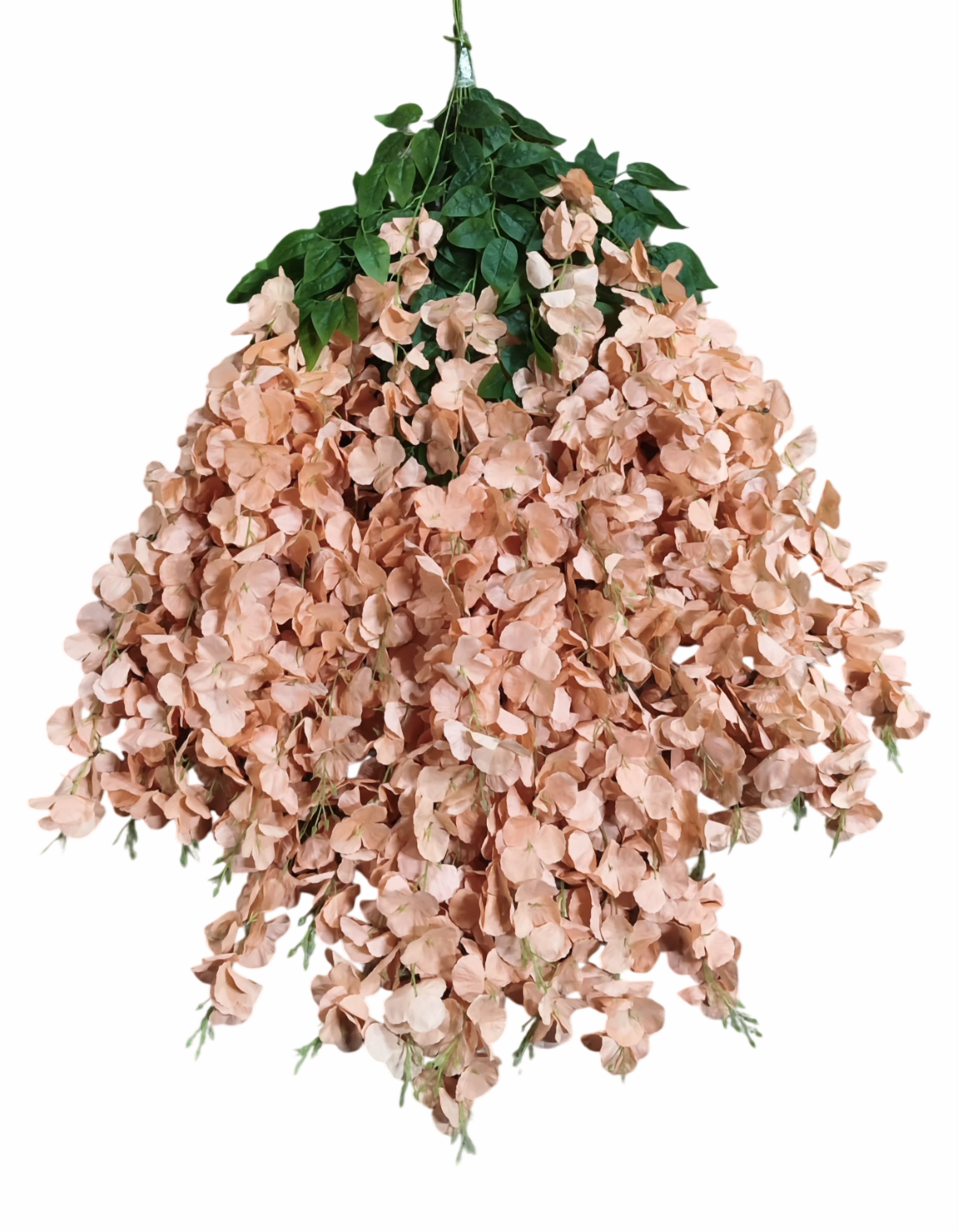 Artificial Heavy Wisteria Vine Flower Hanging (Peach)
