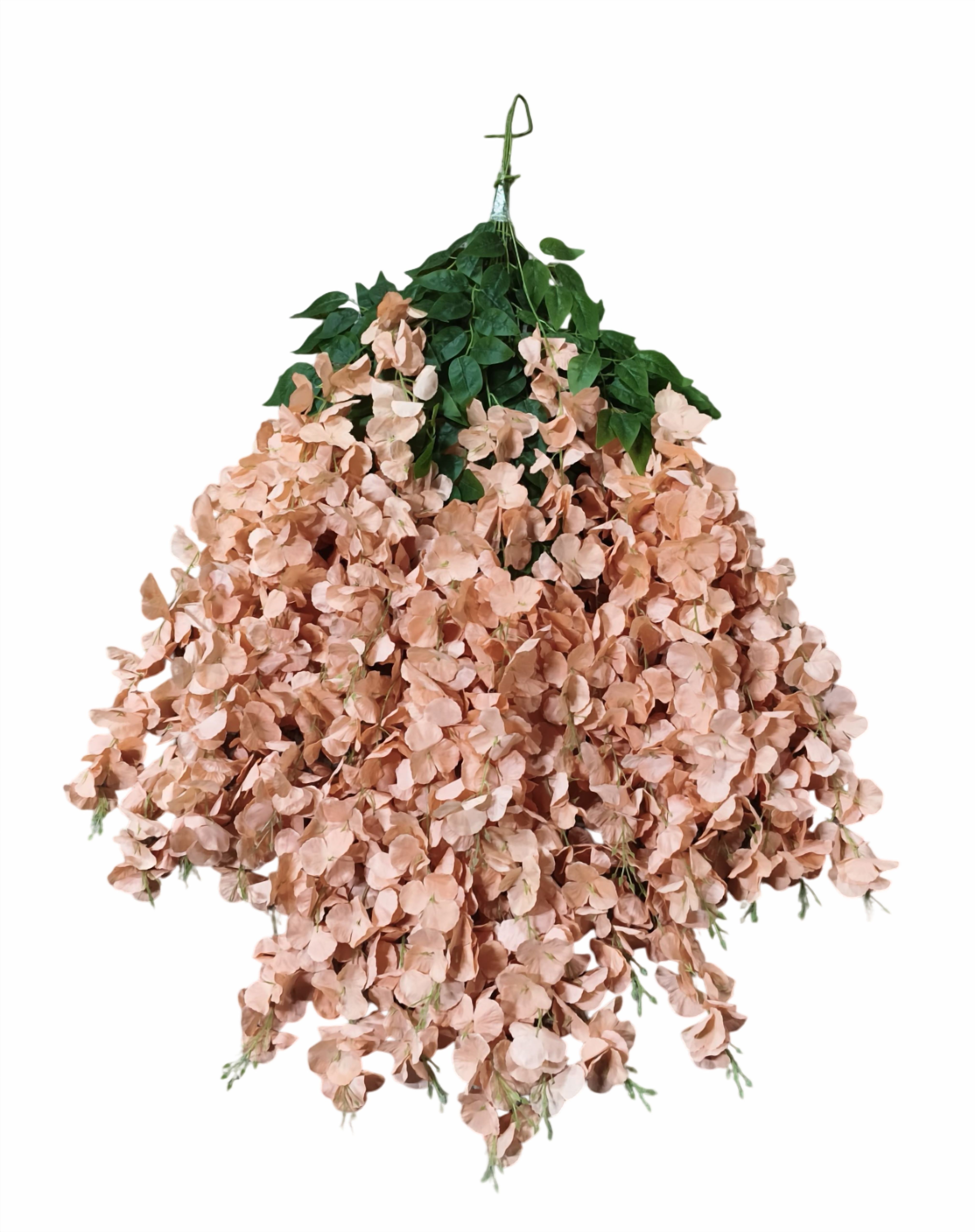 Artificial Heavy Wisteria Vine Flower Hanging (Peach)