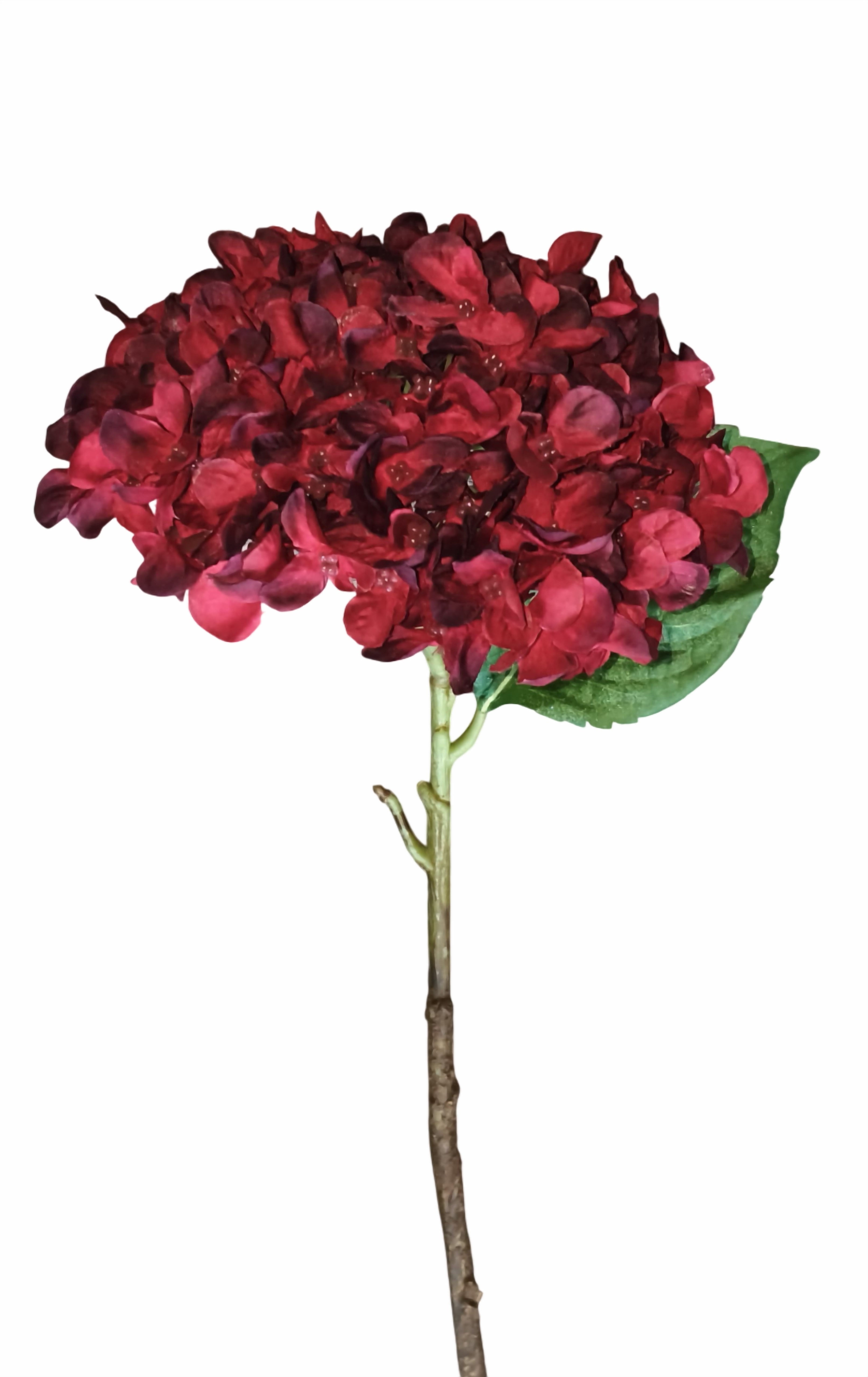 Artificial Hydrangea Flower Stick (Maroon)