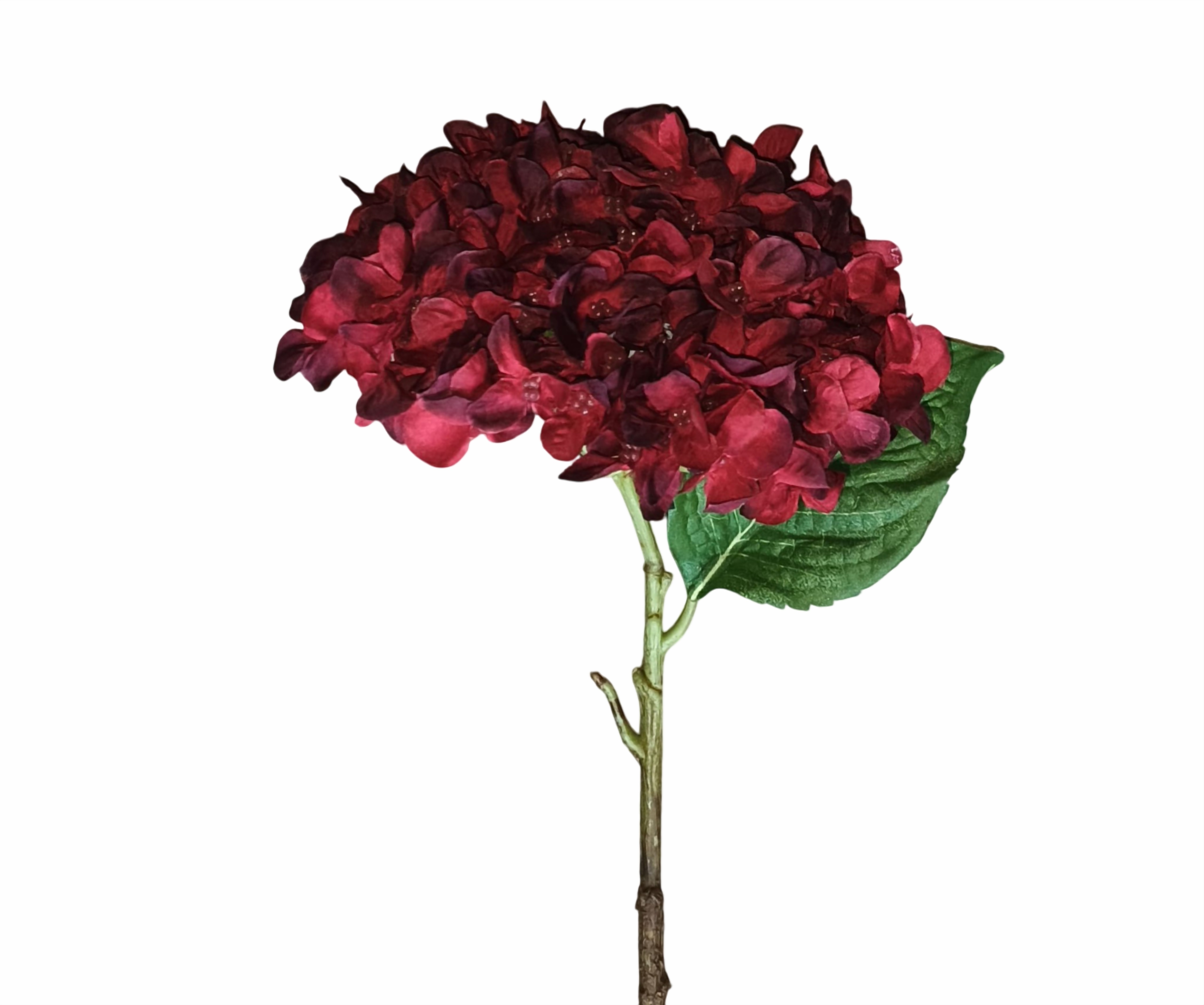Artificial Hydrangea Flower Stick (Maroon)