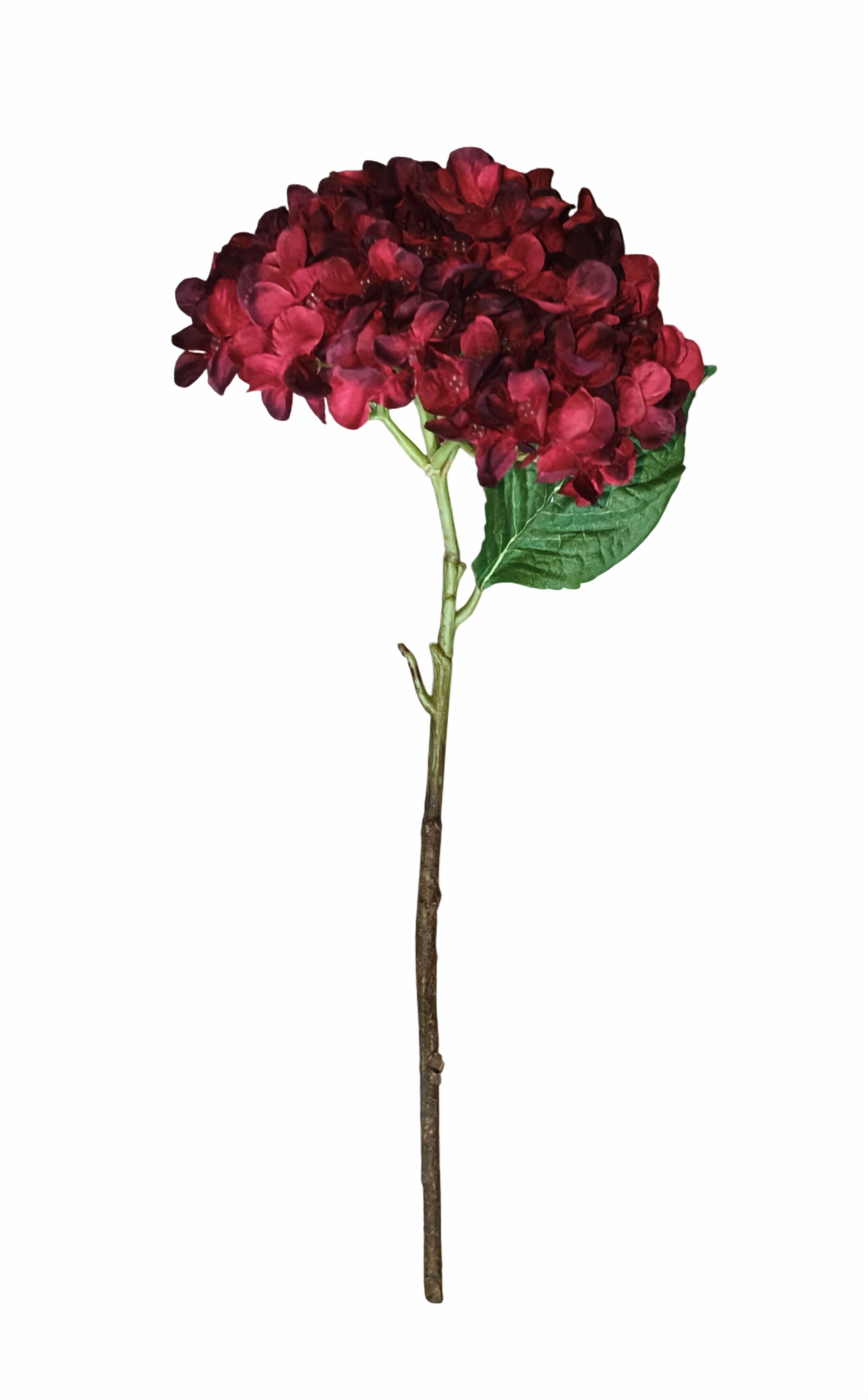 Artificial Hydrangea Flower Stick (Maroon)