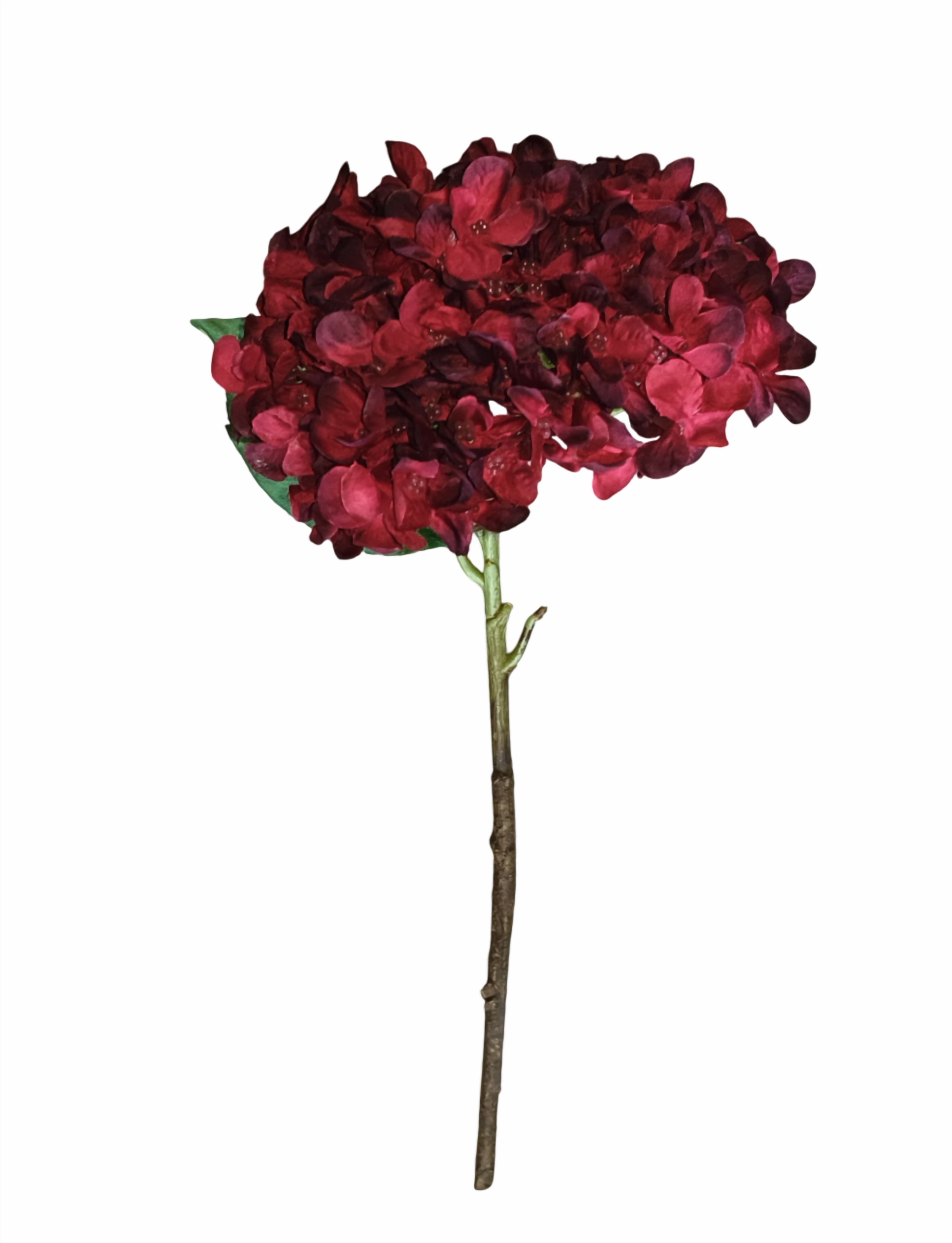 Artificial Hydrangea Flower Stick (Maroon)