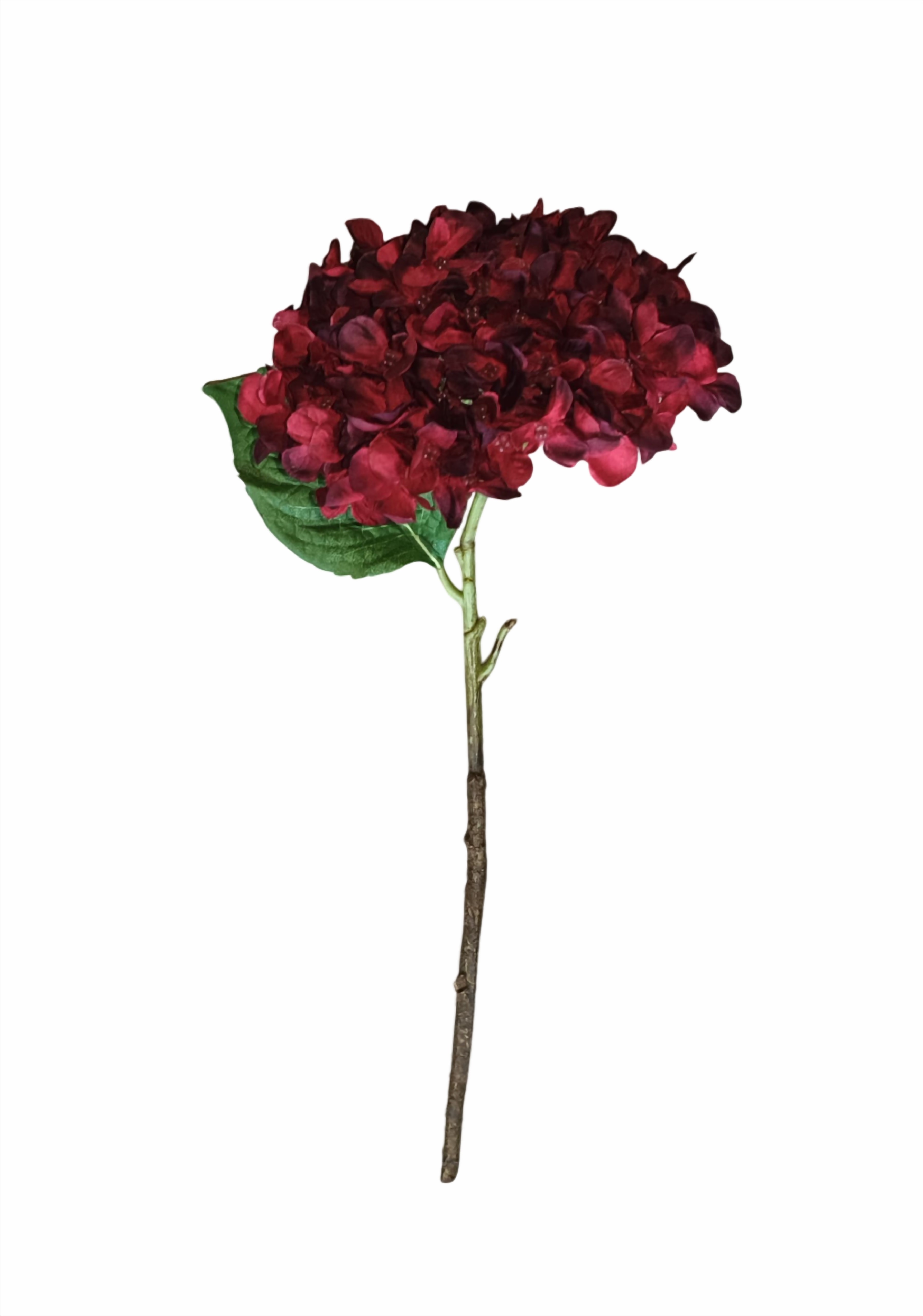Artificial Hydrangea Flower Stick (Maroon)