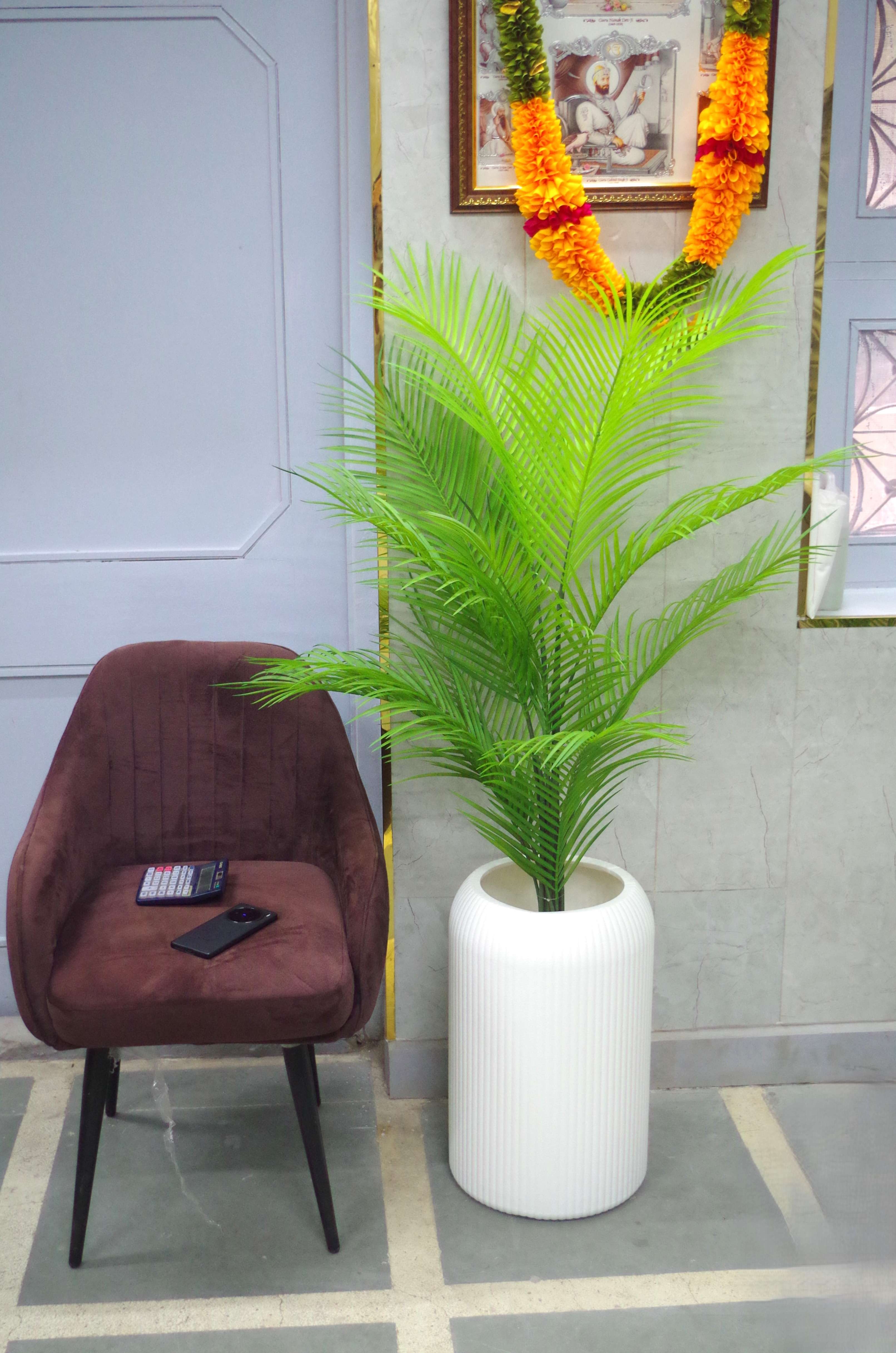 Artificial Lush Green Areca Palm - 5.6 Feet (Without Pot)
