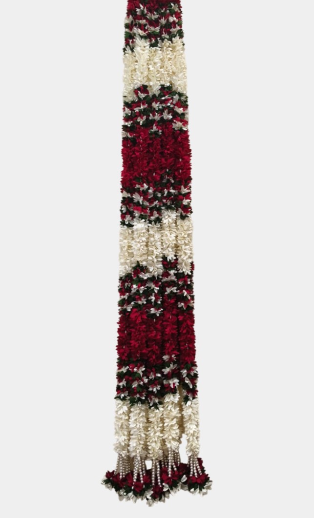 Artificial Maroon Flower Garland Hangings (4 Feet)