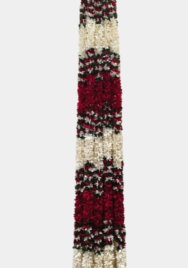 Artificial Maroon Flower Garland Hangings (4 Feet)