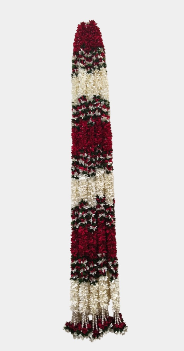 Artificial Maroon Flower Garland Hangings (4 Feet)