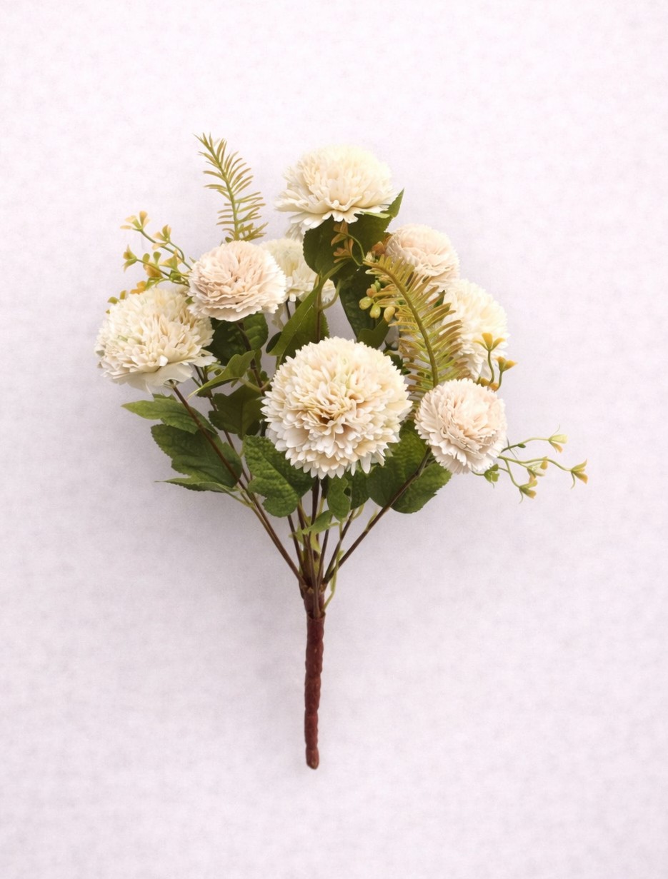 Artificial Off White Carnation Flower Bunch