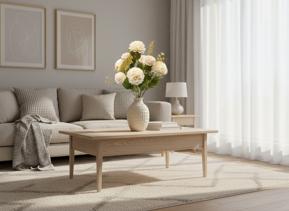 Artificial Off White Carnation Flower Bunch