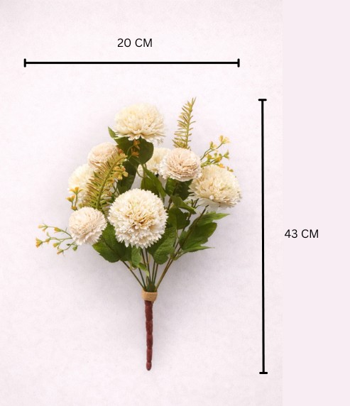 Artificial Off White Carnation Flower Bunch