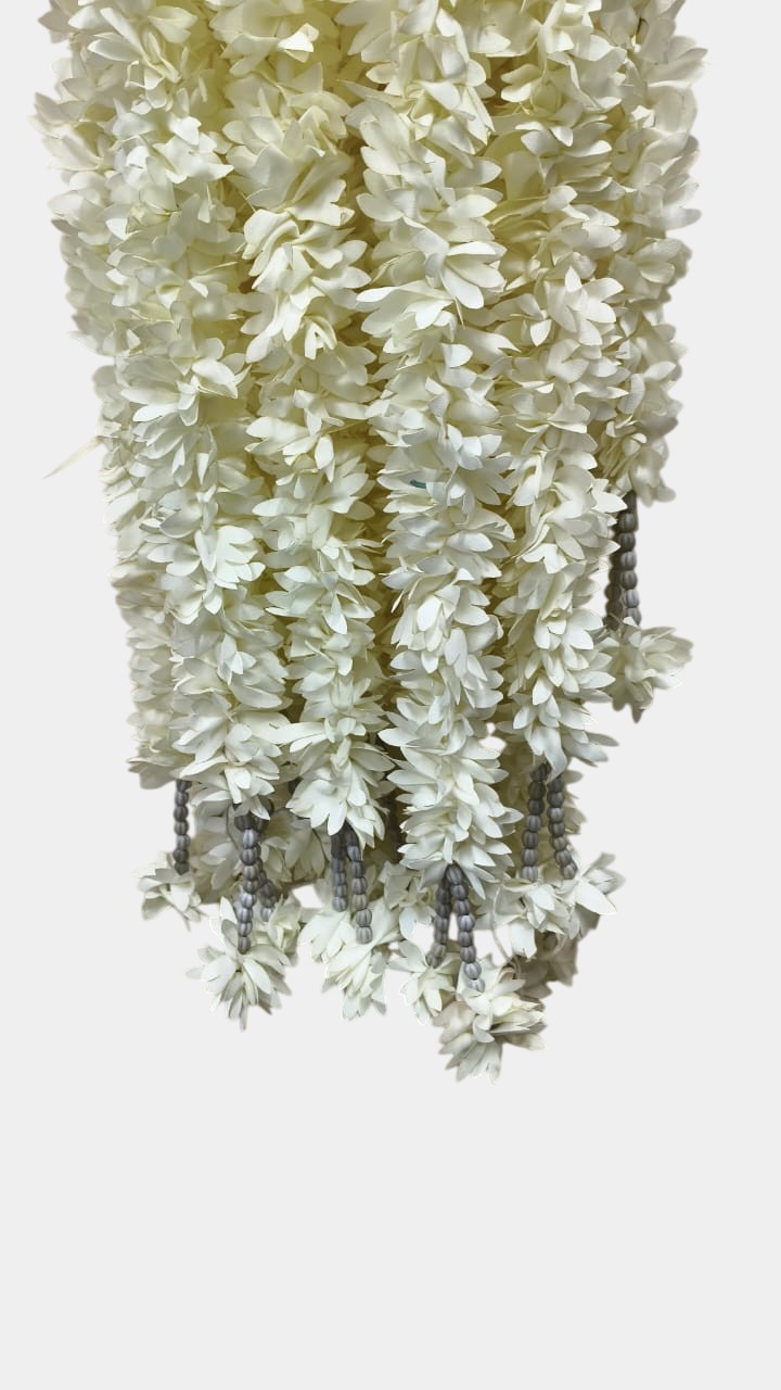 Artificial Off White Flower Garland Hangings (4 Feet)