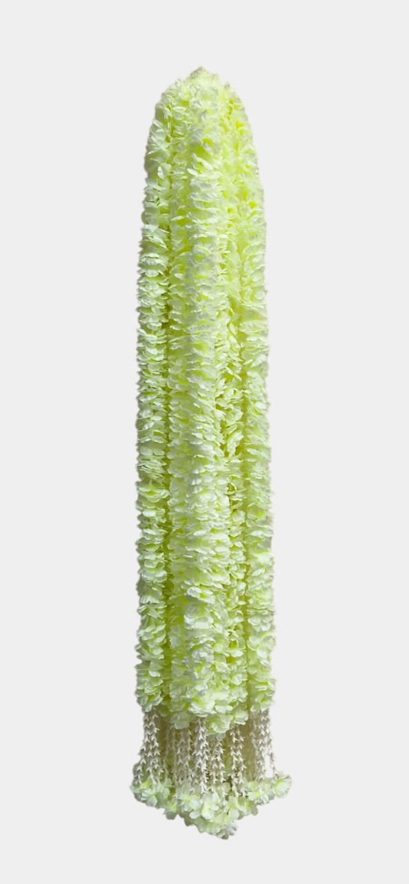 Artificial Off White Garland Flower Wall Hangings (5 Feet 12 Pcs)