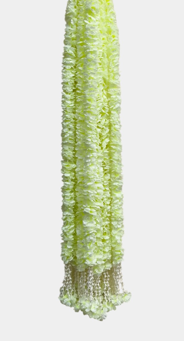 Artificial Off White Garland Flower Wall Hangings (5 Feet 12 Pcs)