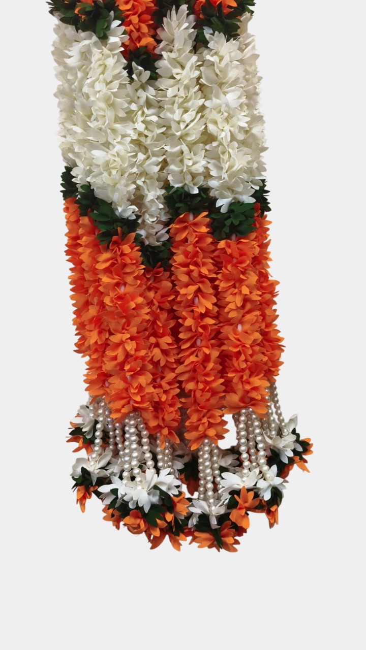 Artificial Orange Flower Garland Hangings (4 Feet)