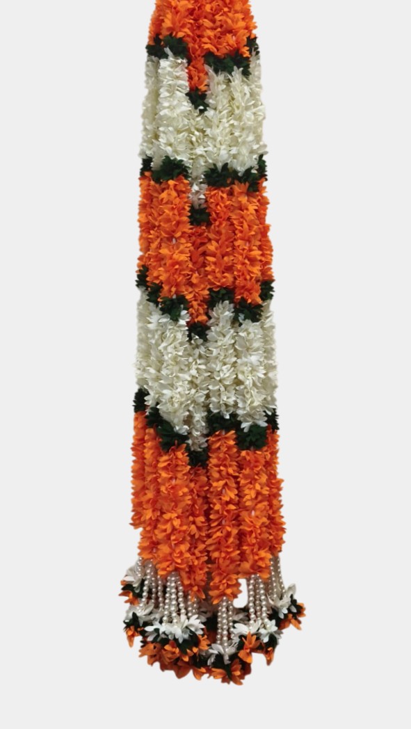 Artificial Orange Flower Garland Hangings (4 Feet)