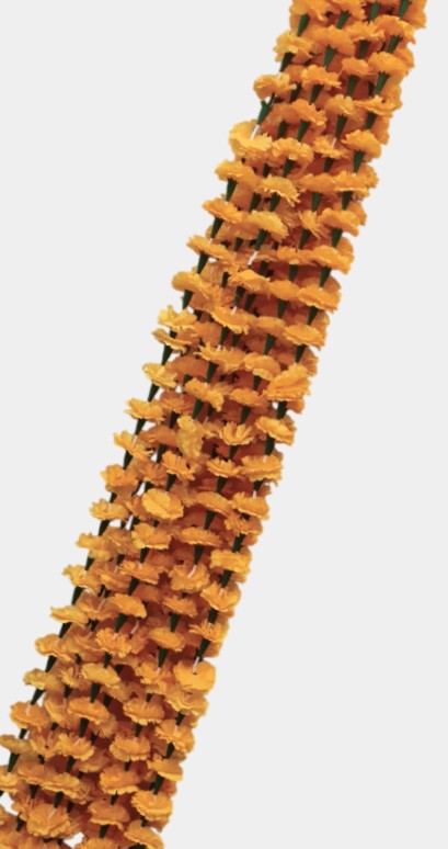 Artificial Orange Marigold Flowers Creeper Hangings (6 Feet, 10 Pcs)