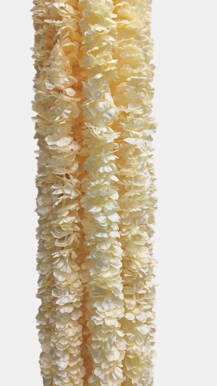 Artificial Peach Garland Flower Wall Hangings (5 Feet 12 Pcs)