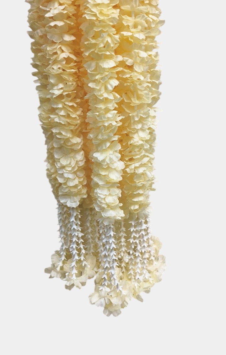 Artificial Peach Garland Flower Wall Hangings (5 Feet 12 Pcs)