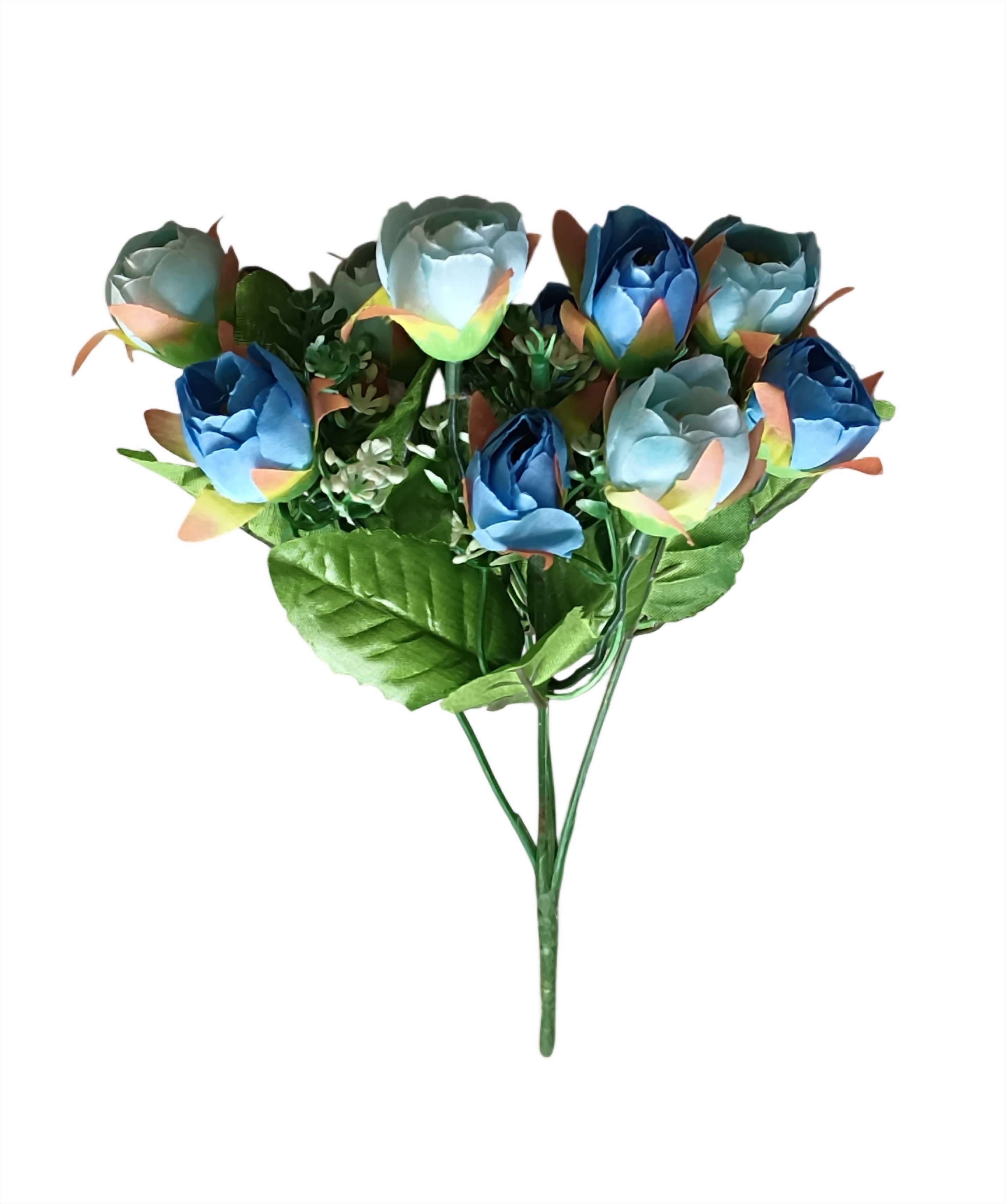 Artificial Peony Flowers Bunch (Sky Blue)