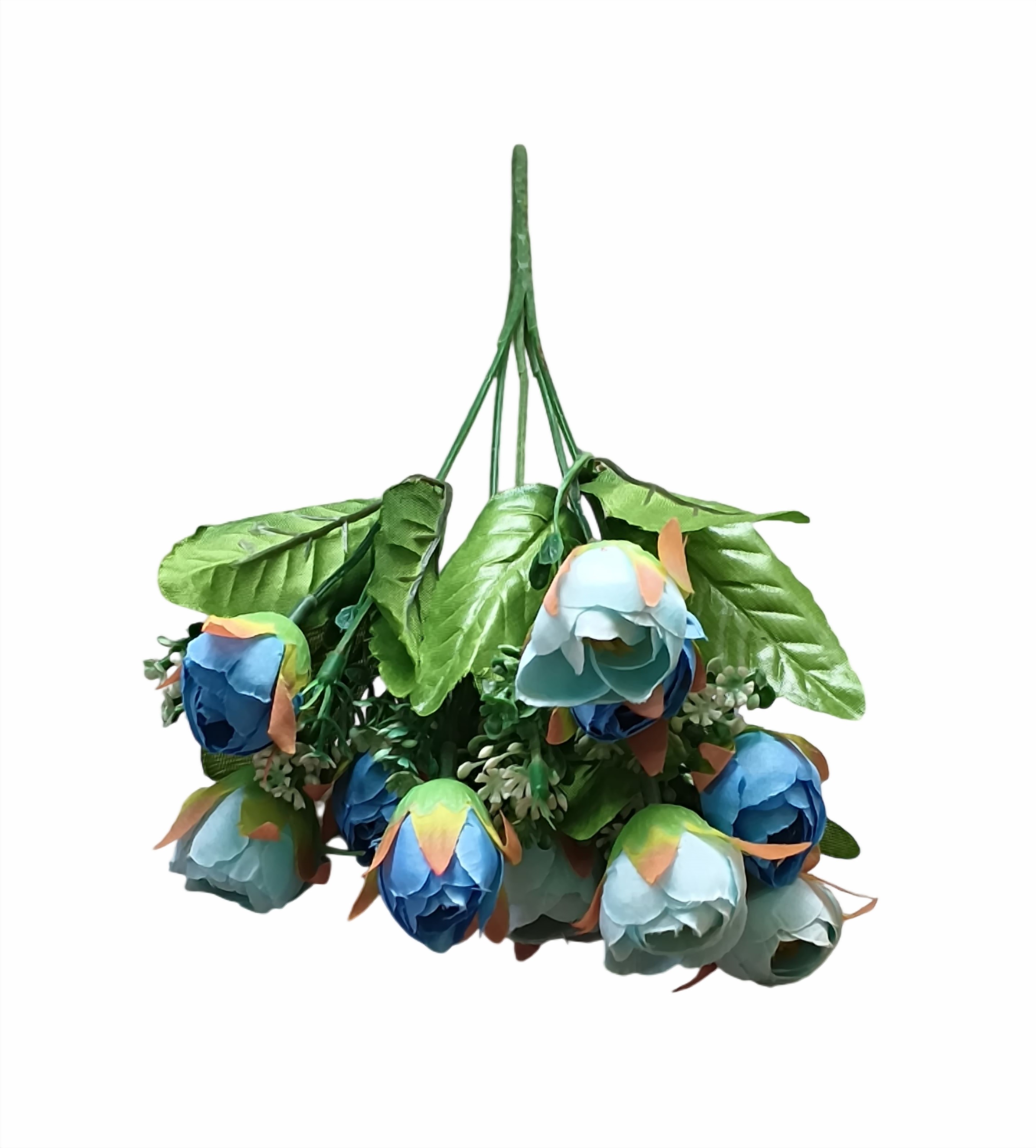 Artificial Peony Flowers Bunch (Sky Blue)