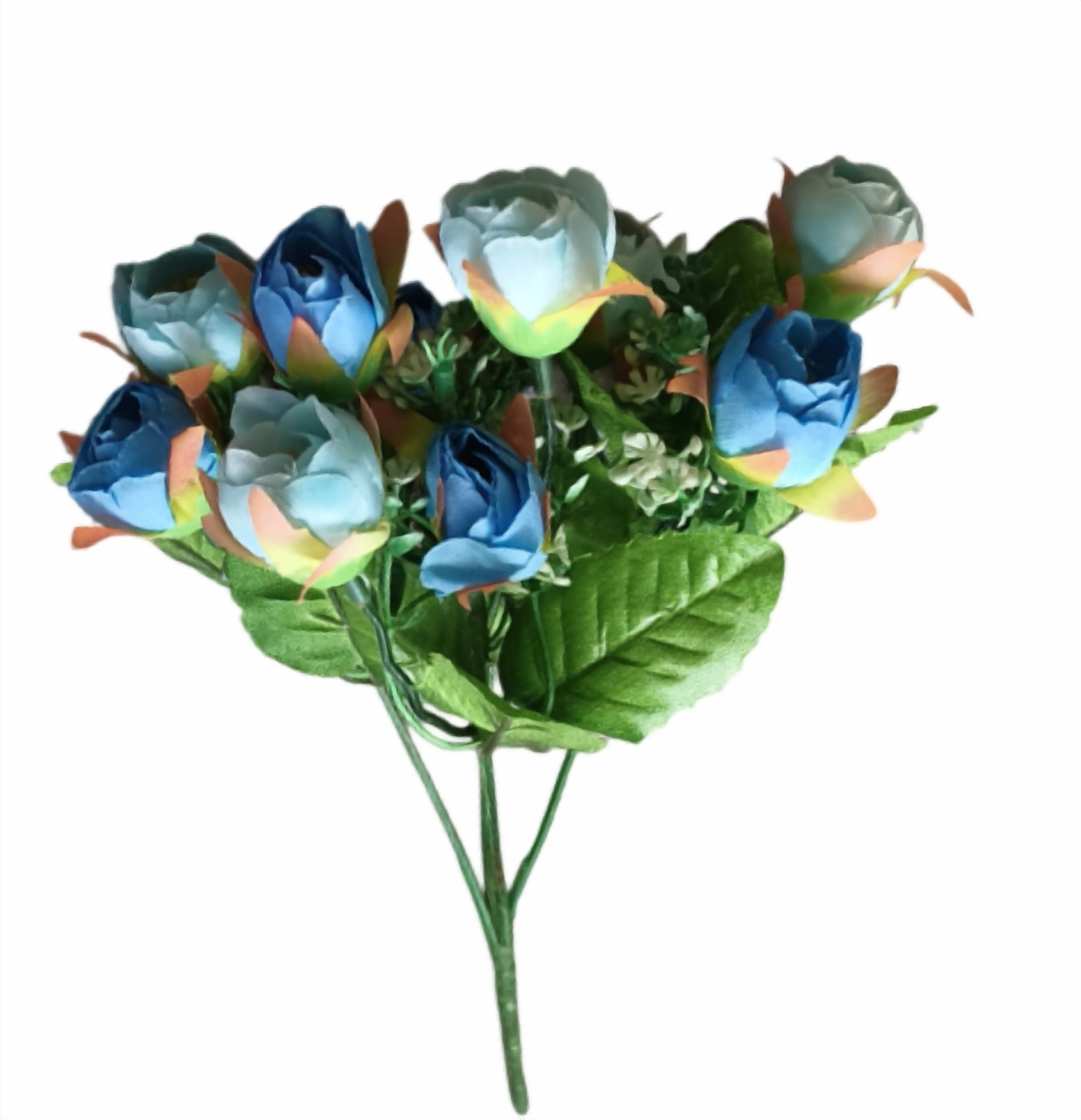 Artificial Peony Flowers Bunch (Sky Blue)