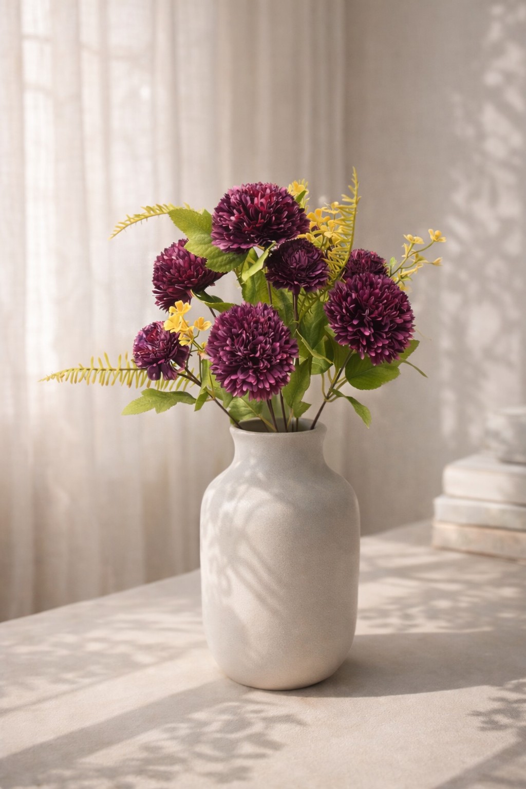 Artificial Purple Carnation Flower Bunch