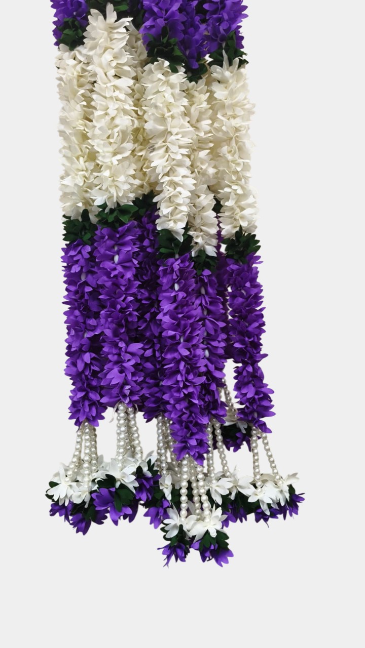 Artificial Purple Flower Garland Hangings (4 Feet)