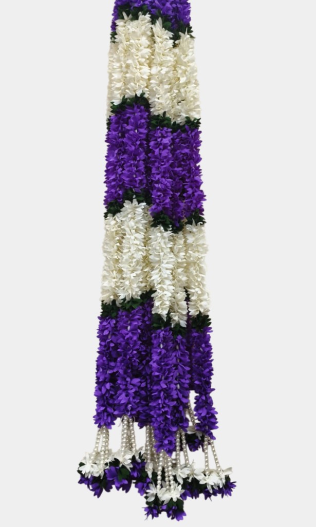 Artificial Purple Flower Garland Hangings (4 Feet)