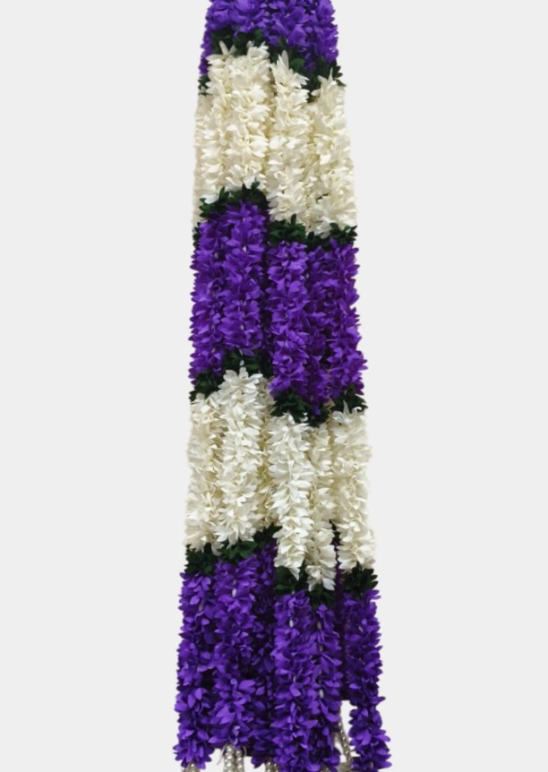 Artificial Purple Flower Garland Hangings (4 Feet)