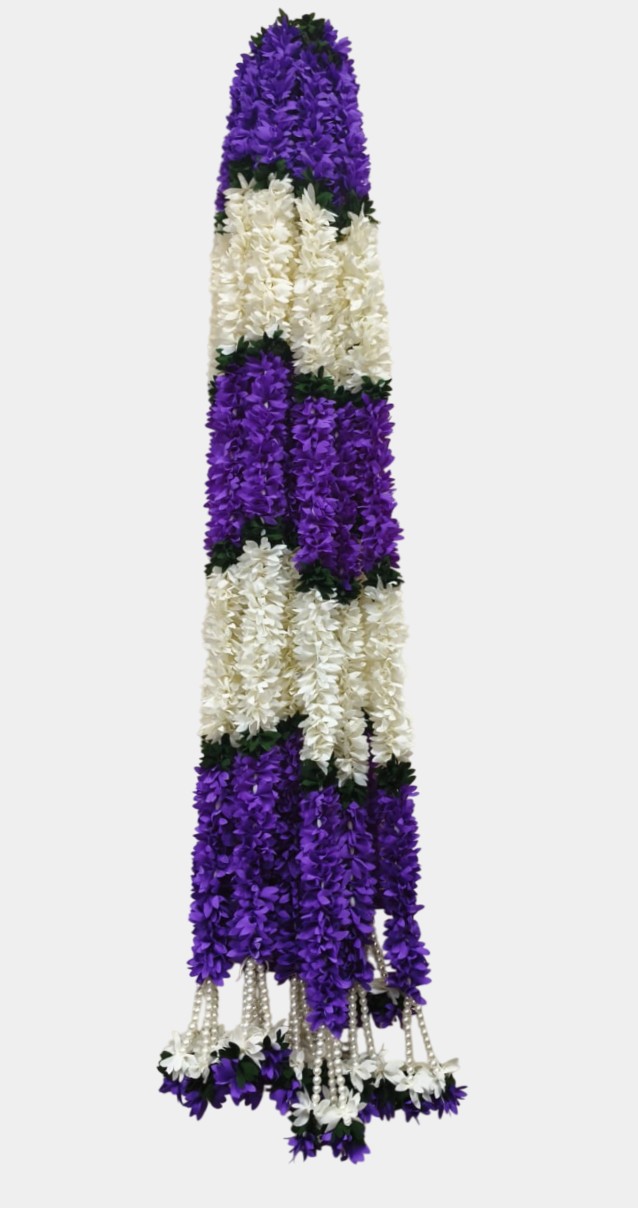 Artificial Purple Flower Garland Hangings (4 Feet)
