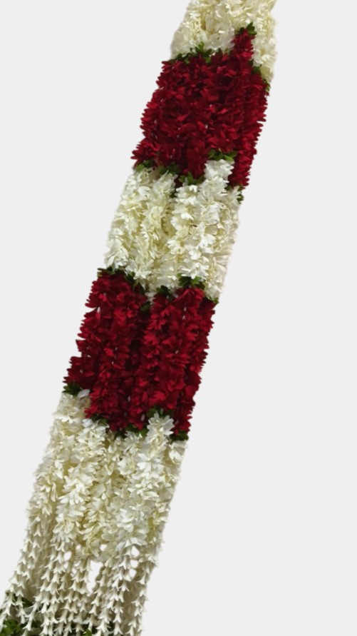 Artificial Red Flower Garland Hangings (4 Feet)