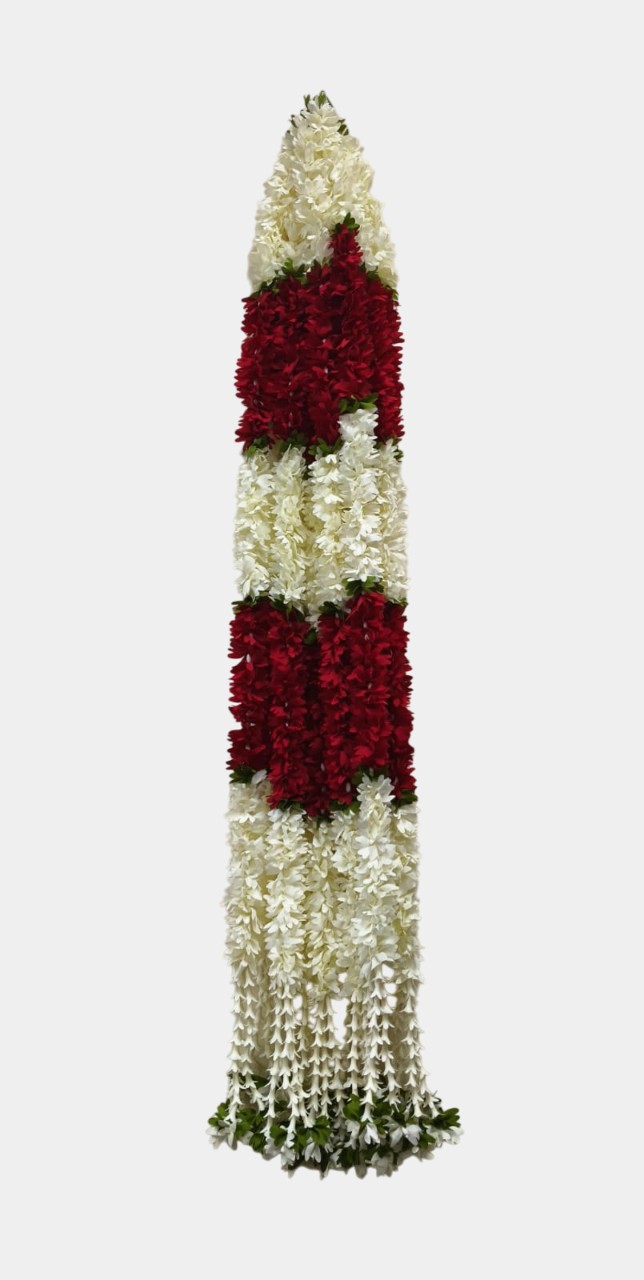 Artificial Red Flower Garland Hangings (4 Feet)